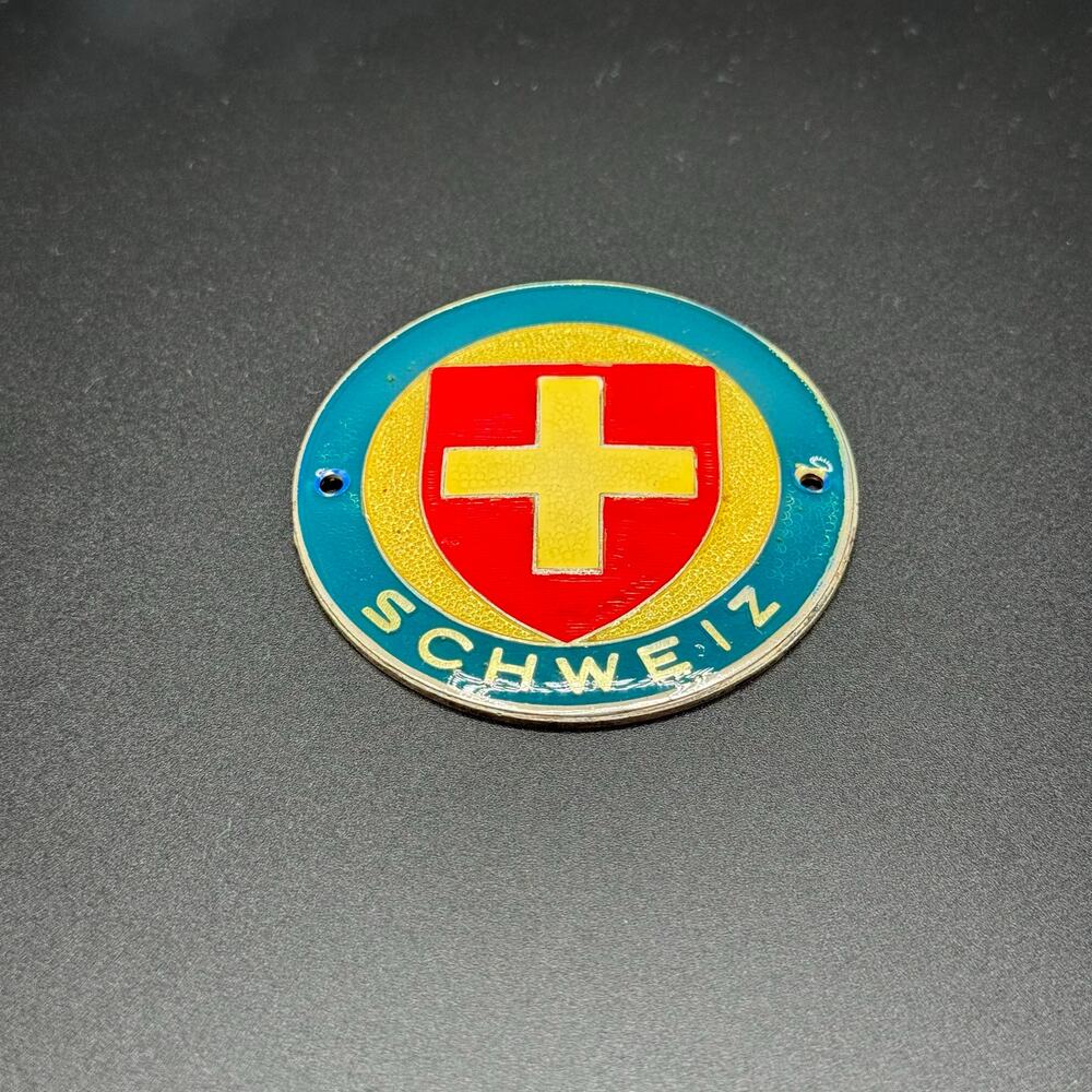 Vintage Switzerland Enamel Car Badge by Besson 1970’s